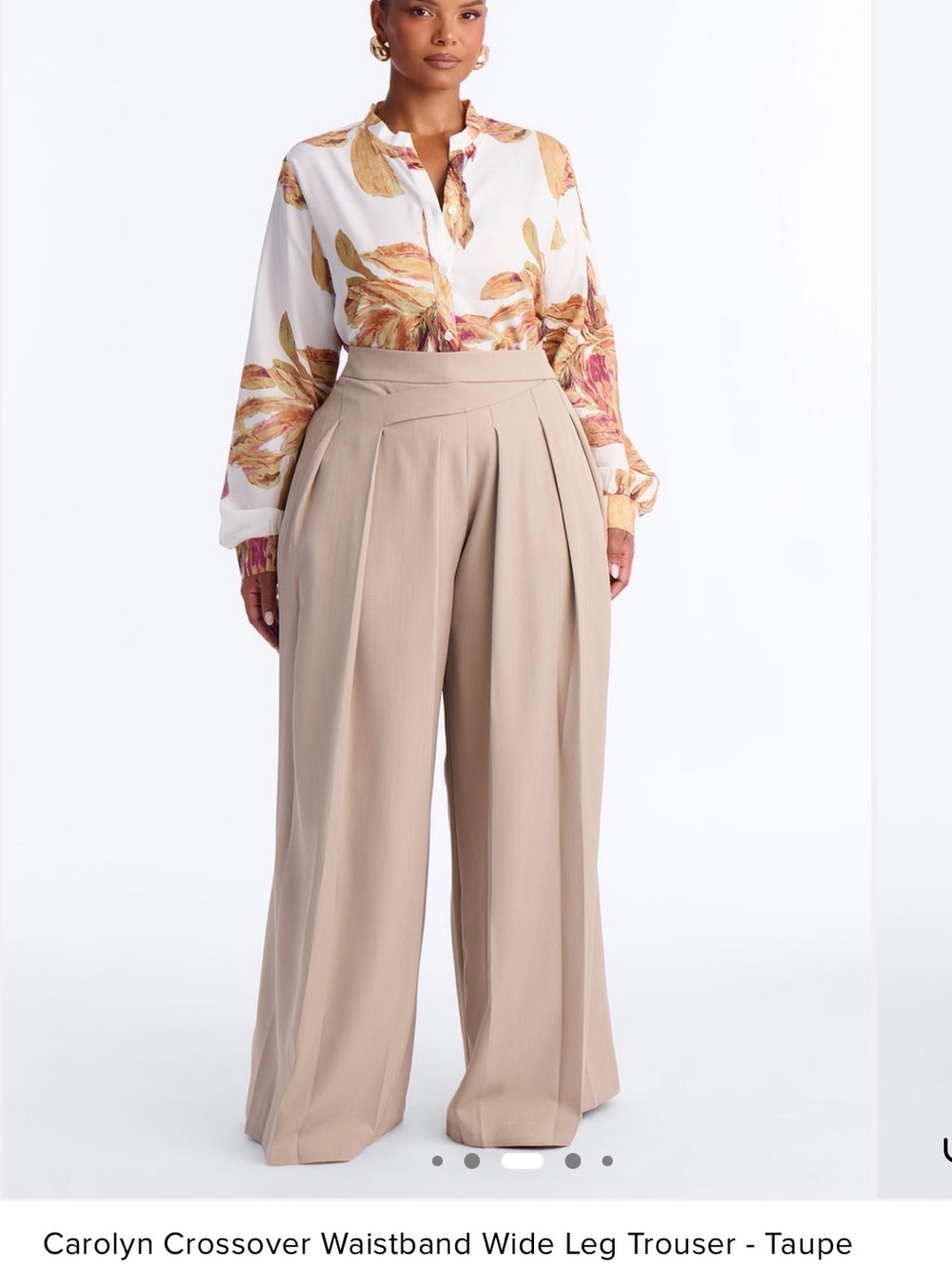 Fashion Nova Taupe High-Waist Wide Leg Trousers